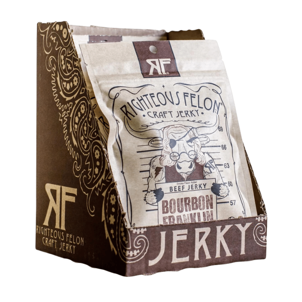 Bourbon Franklin Beef Jerky (8pack) Righteous Felon Craft Jerky
