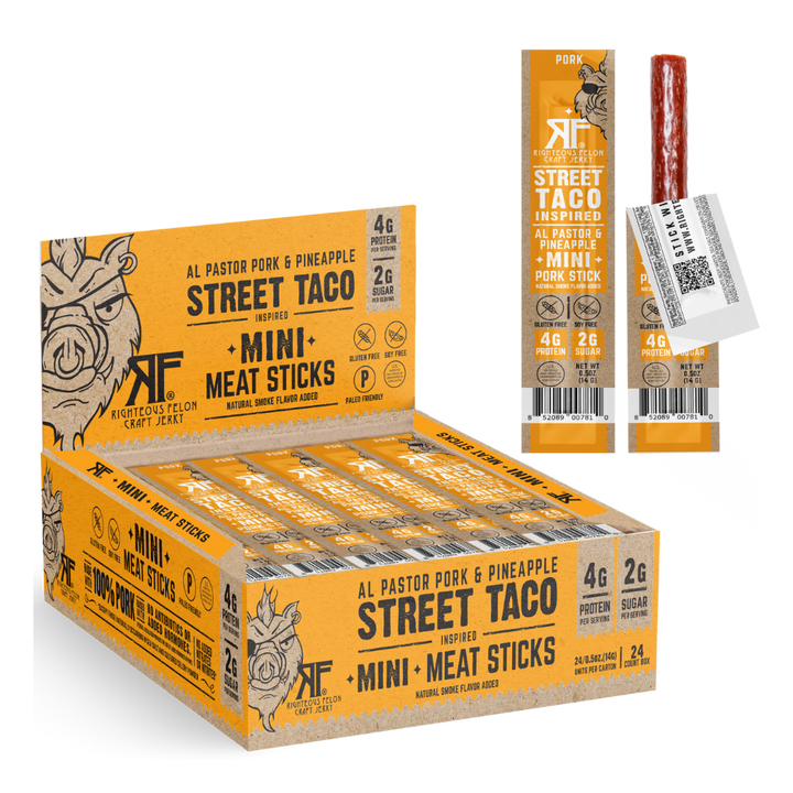 MINI Street Taco Pork Stick .5oz (24ct) – Righteous Felon Craft Jerky
