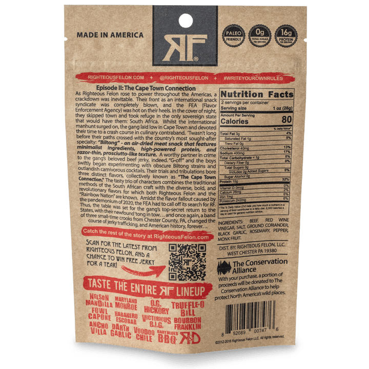biltong jerky nutrition