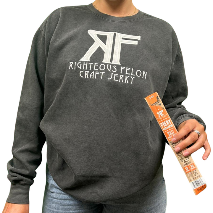 RF Comfort Colors Crewneck Sweatshirt – Righteous Felon Craft Jerky