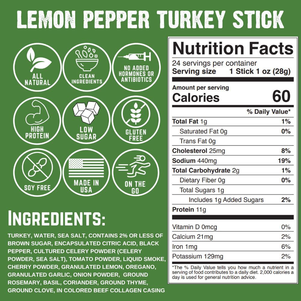Lemon Pepper Turkey Stick (10-Pack)