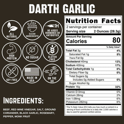 Darth Garlic Biltong Nutrition