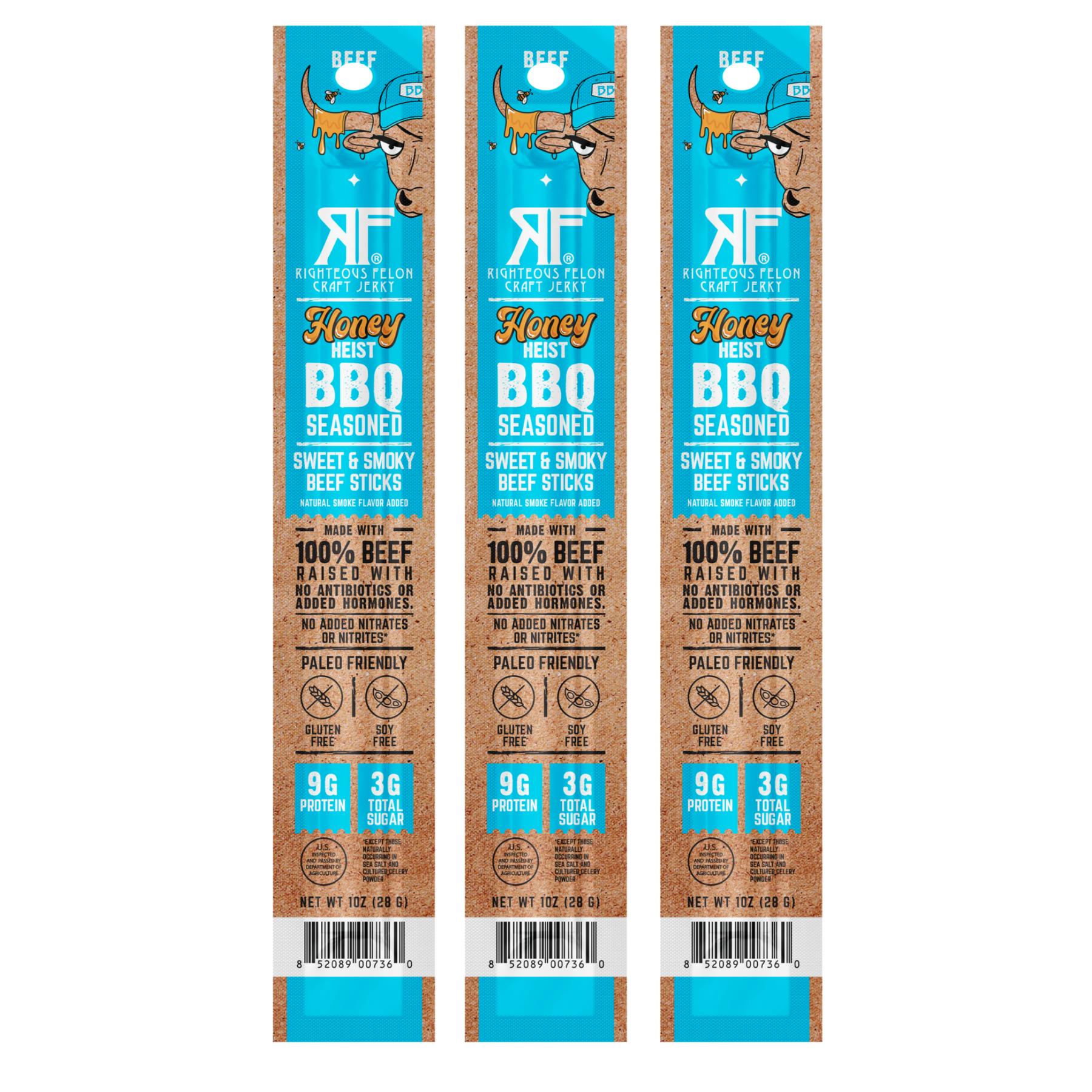 Righteous Felon Honey Heist BBQ Beef Stick — product image