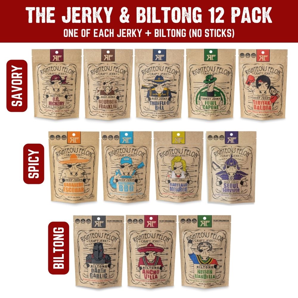 Contents of the Jerky & Biltong 12 Pack Bundle