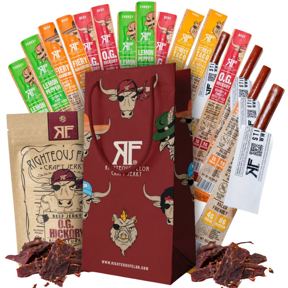 Righteous Felon Beef Jerky & Meat Sticks Variety Gift Bag