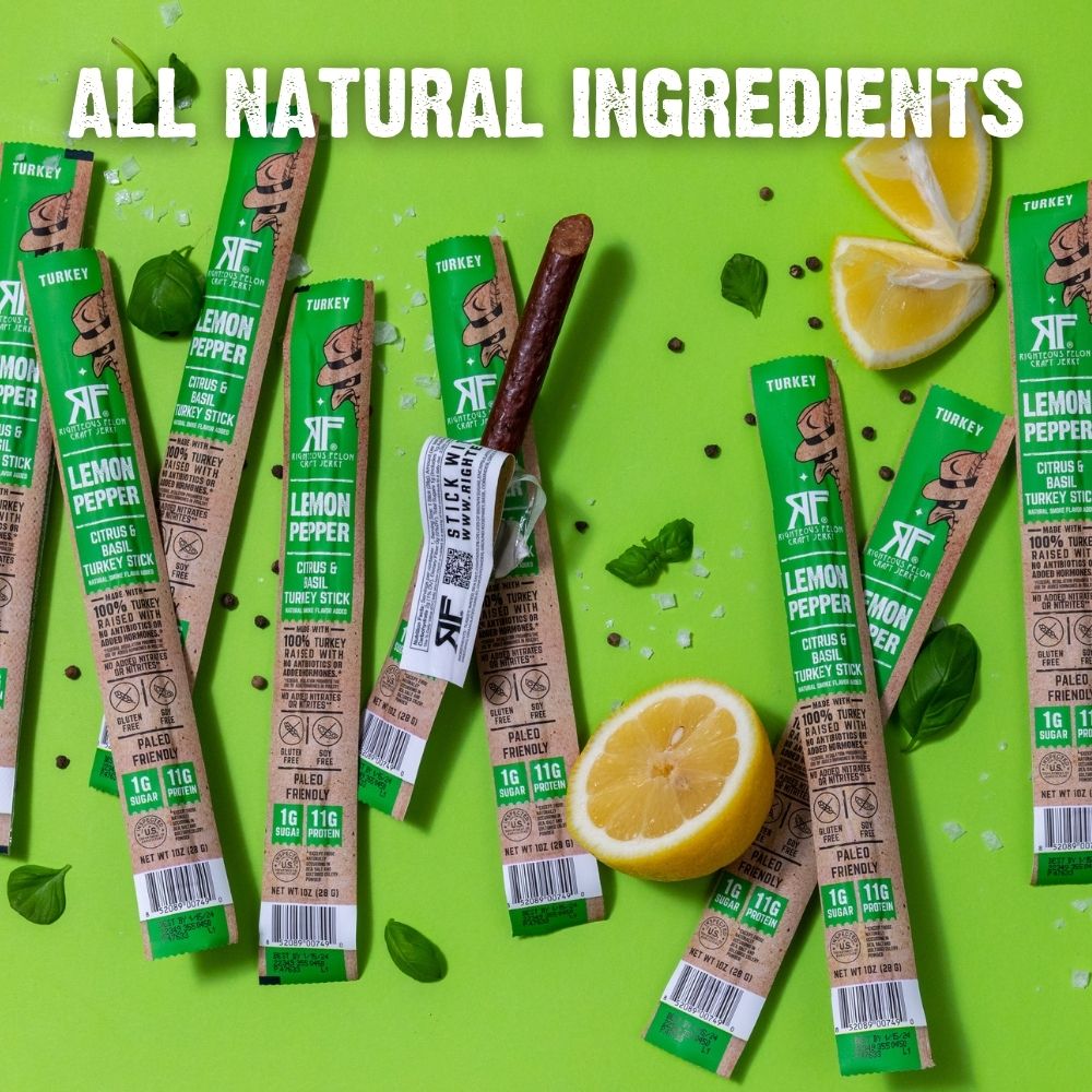 "All Natural Ingredients", Lemon Pepper Turkey Sticks