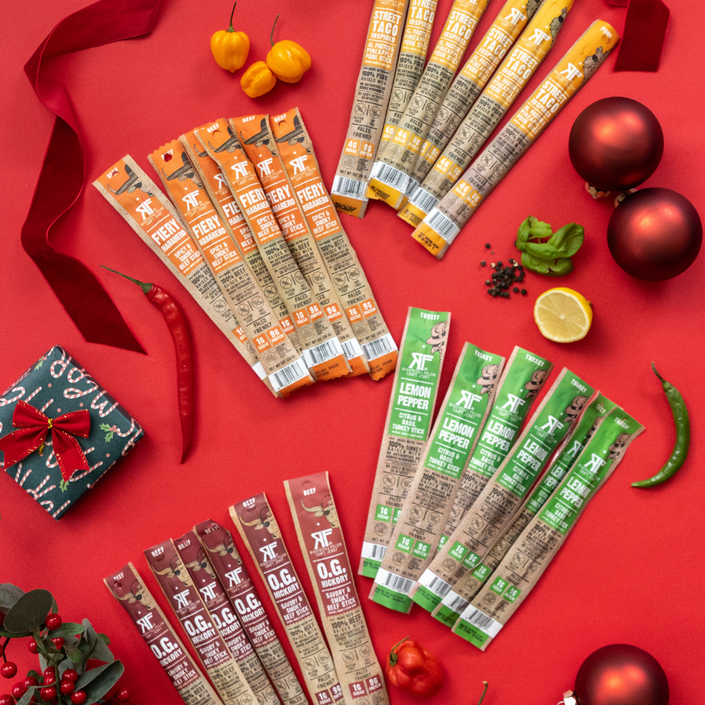 variety 24 sticks on red holiday background