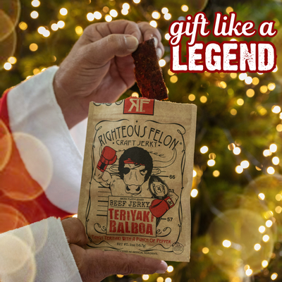gift like a legend, Santa eating Teriyaki Balboa