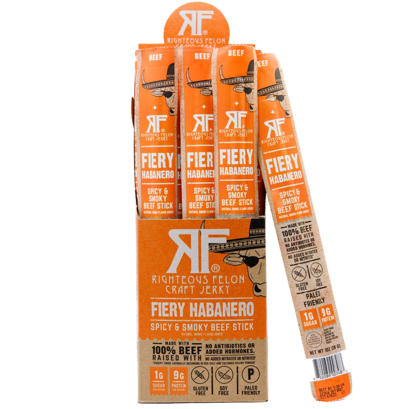 Fiery Habanero Beef Stick (24-Pack)