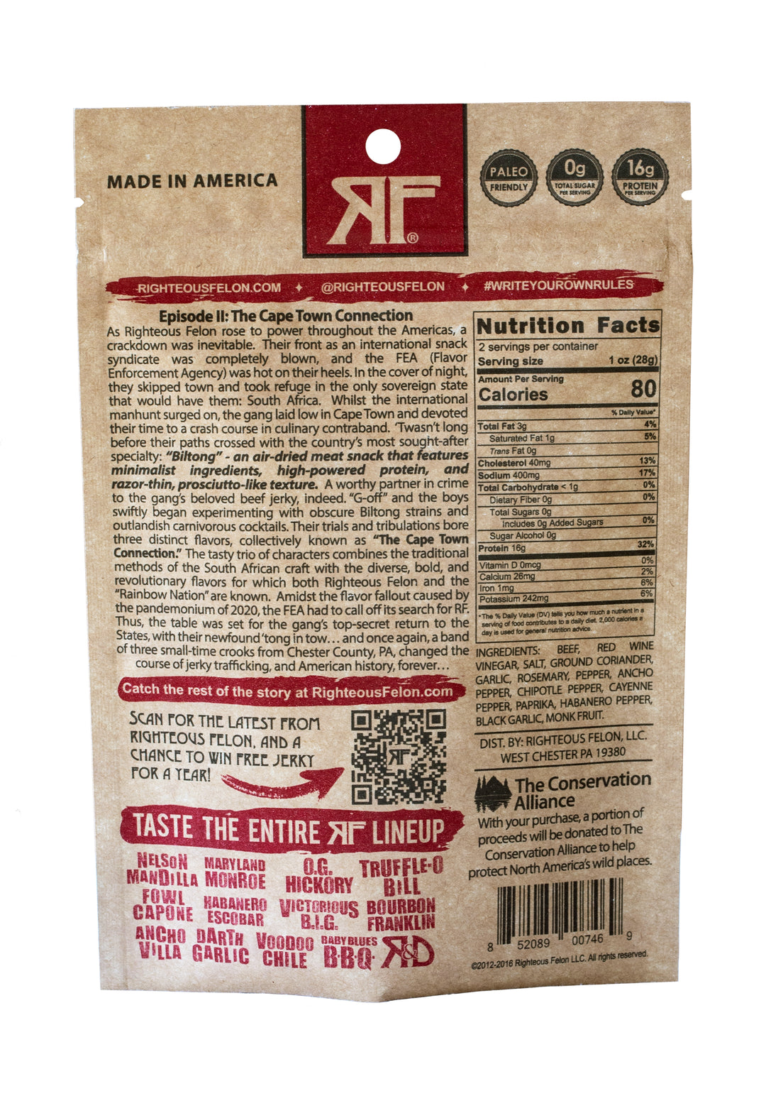 Ancho Villa Biltong (8-pack) – Righteous Felon Craft Jerky