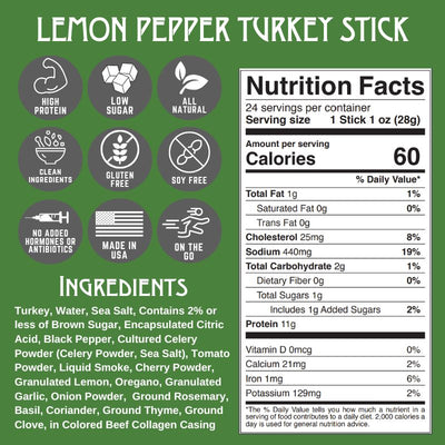 Lemon Pepper Turkey Stick (3-Pack)