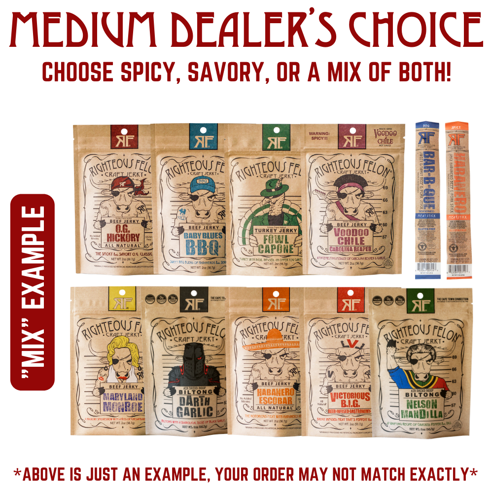 Medium Dealer's Choice Jerky Subscription Box (10+ Meat Snacks)