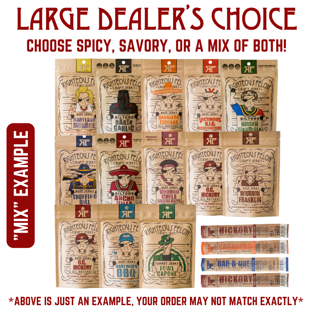 Large Dealer's Choice Jerky Subscription Box (15+ Meat Snacks)