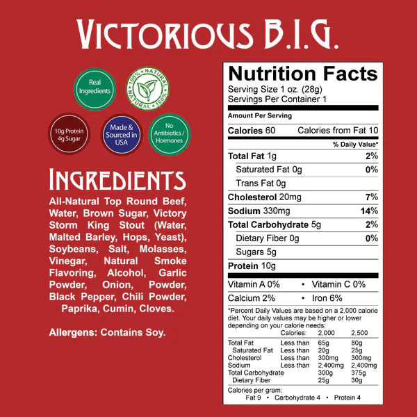 Righteous Felon Victorious B.I.G. Beef Jerky 2oz (8ct)