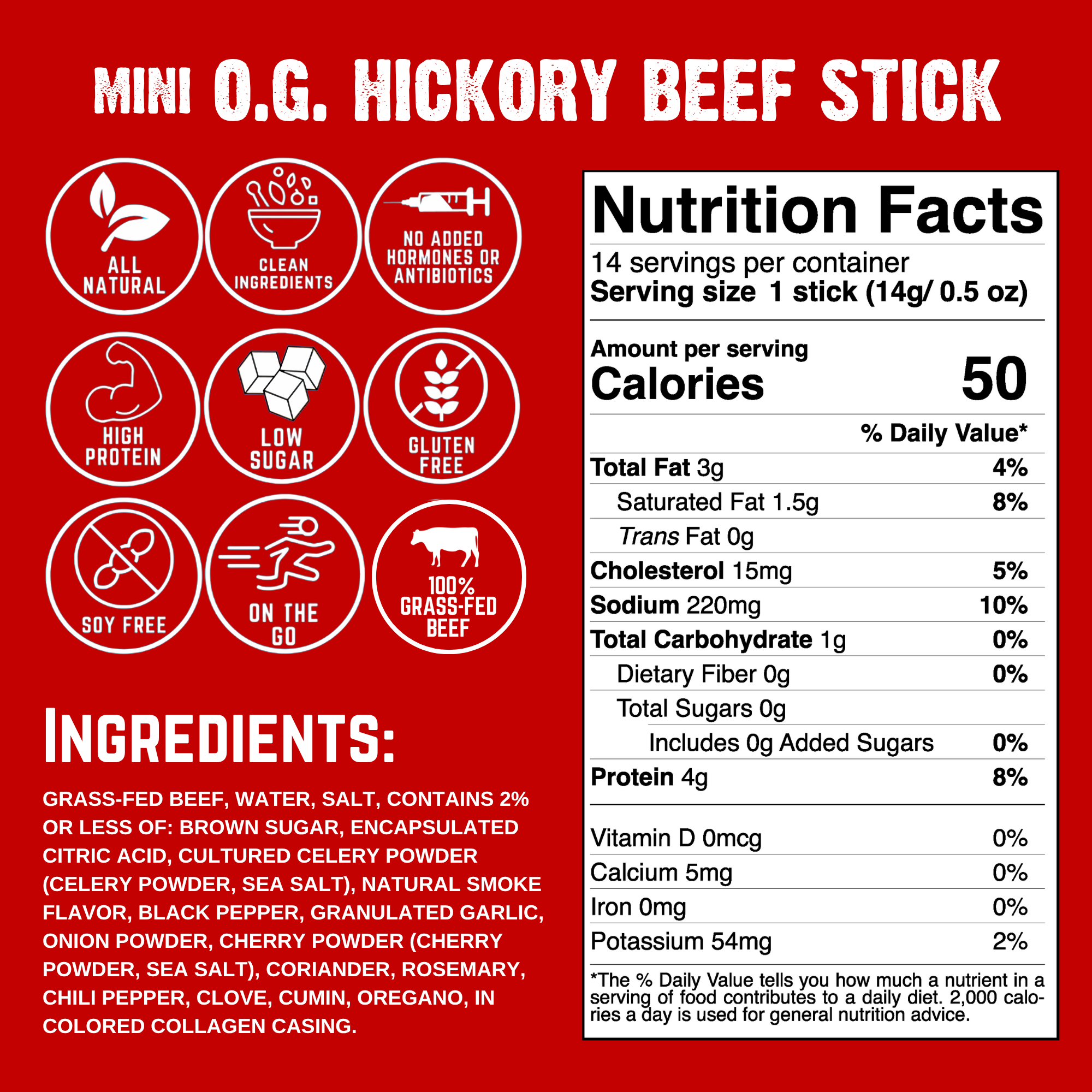 O.G. Hickory nutrition facts